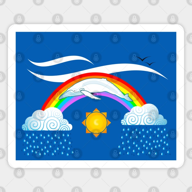 Magic Whale flying on a Rainbow Magnet by Maxsomma